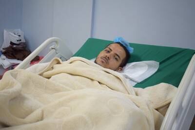 Journalist Mahmoud Al Otmi is receiving medical care at a hospital in Aden. The National