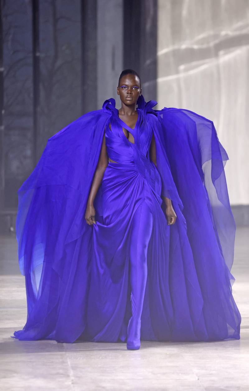 Dramatic shapes were seen on the catwalk 