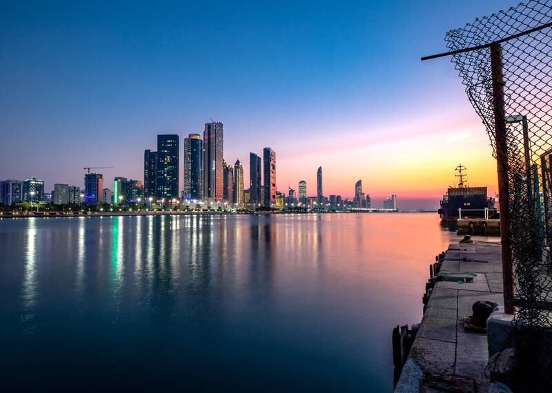Sunset on the Corniche in Abu Dhabi. Victor Besa / The National