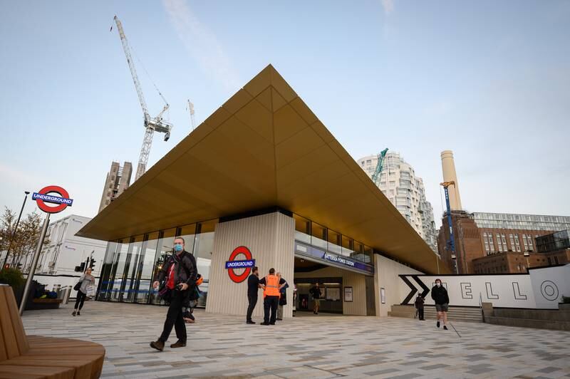 The Battersea Power Station was one of two new London Underground stations to open on Monday. All photos: Getty Images