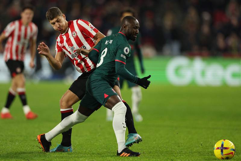 Vitaly Janelt 6: Had Brentford’s first shot on target after 15 minutes but could only curl low effort straight at Alisson from edge of box. Showed real determination to win back possession in middle of park 10 minutes from time followed by pass that almost put Lewis-Potter through on goal. AFP
