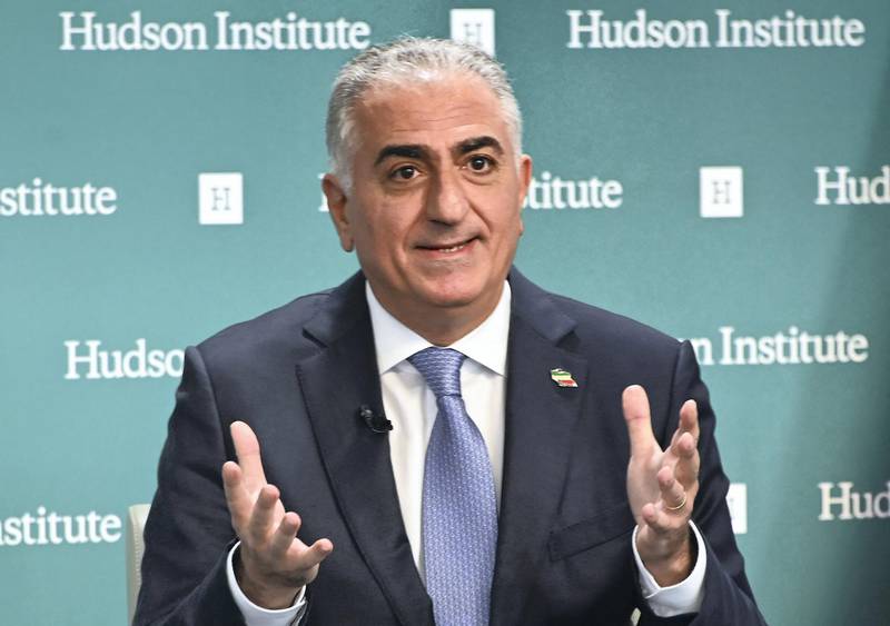 Reza Pahlavi, former Crown Prince of Iran, speaks about current events in Iran at the Hudson Institute in Washington, DC on January 15, 2020, during a conversation with host Michael Doran. (Photo by EVA HAMBACH / AFP)