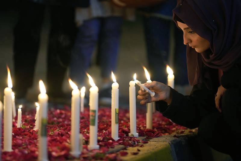 A candlelight vigil in Islamabad, Pakistan. AP