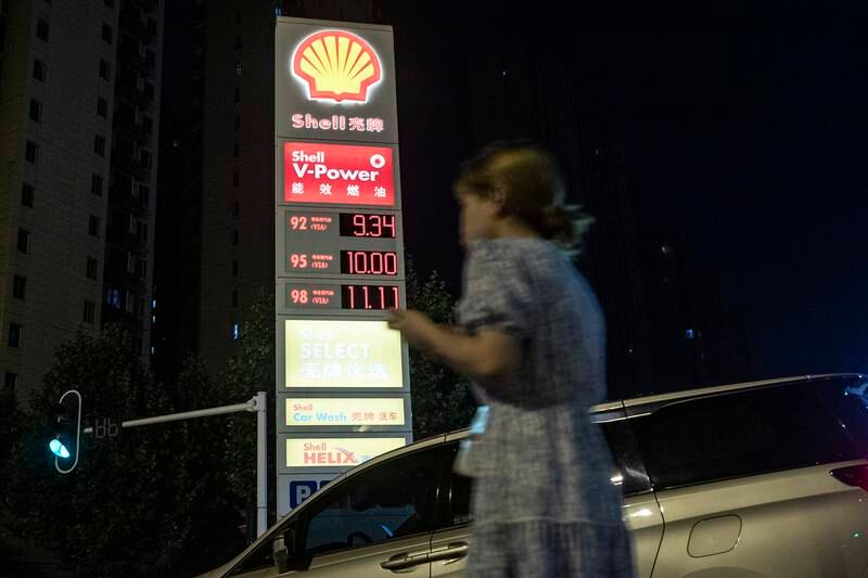 A Shell petrol station in Wuhan, China. Global oil demand is expected to hit record levels this year, driven by China’s economic recovery. Getty