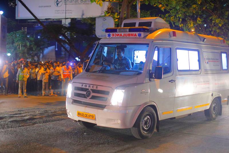 27 feb 2018 - Mumbai - INDIA.
The Ambulance carrying the dead Body of Sridevi arrives at her house in Green Acres at Lokhandwala complex in Mumbai.

(Subhash Sharma for The National)