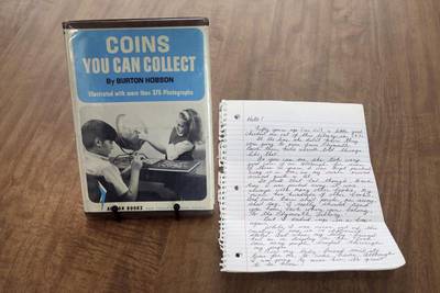 The book 'Coins You Can Collect' was returned to the Plymouth Public Library with a letter explaining the delay. AP