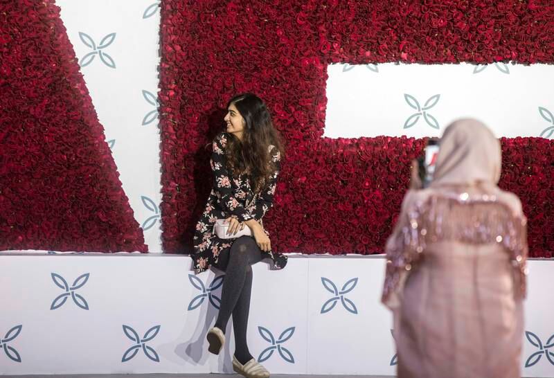Visitors posed with the record-breaking attraction at the Address Montgomerie, Dubai.