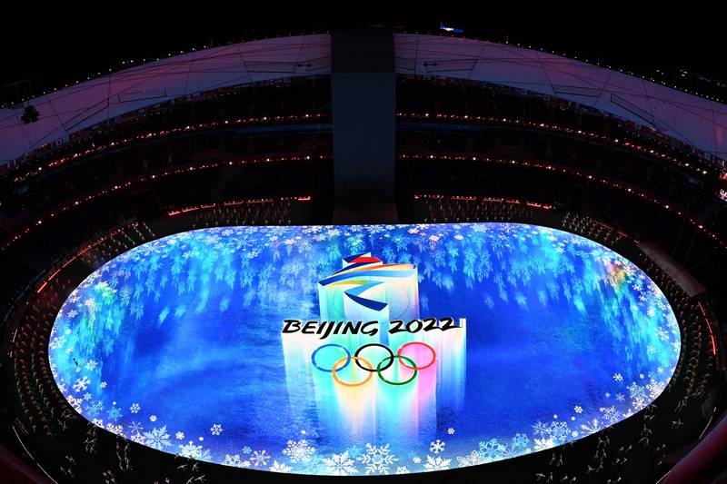 An overview of the stadium ahead of the opening ceremony of the Beijing 2022 Winter Olympic Games. AFP