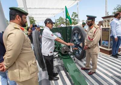 Police show the public how the cannon works 