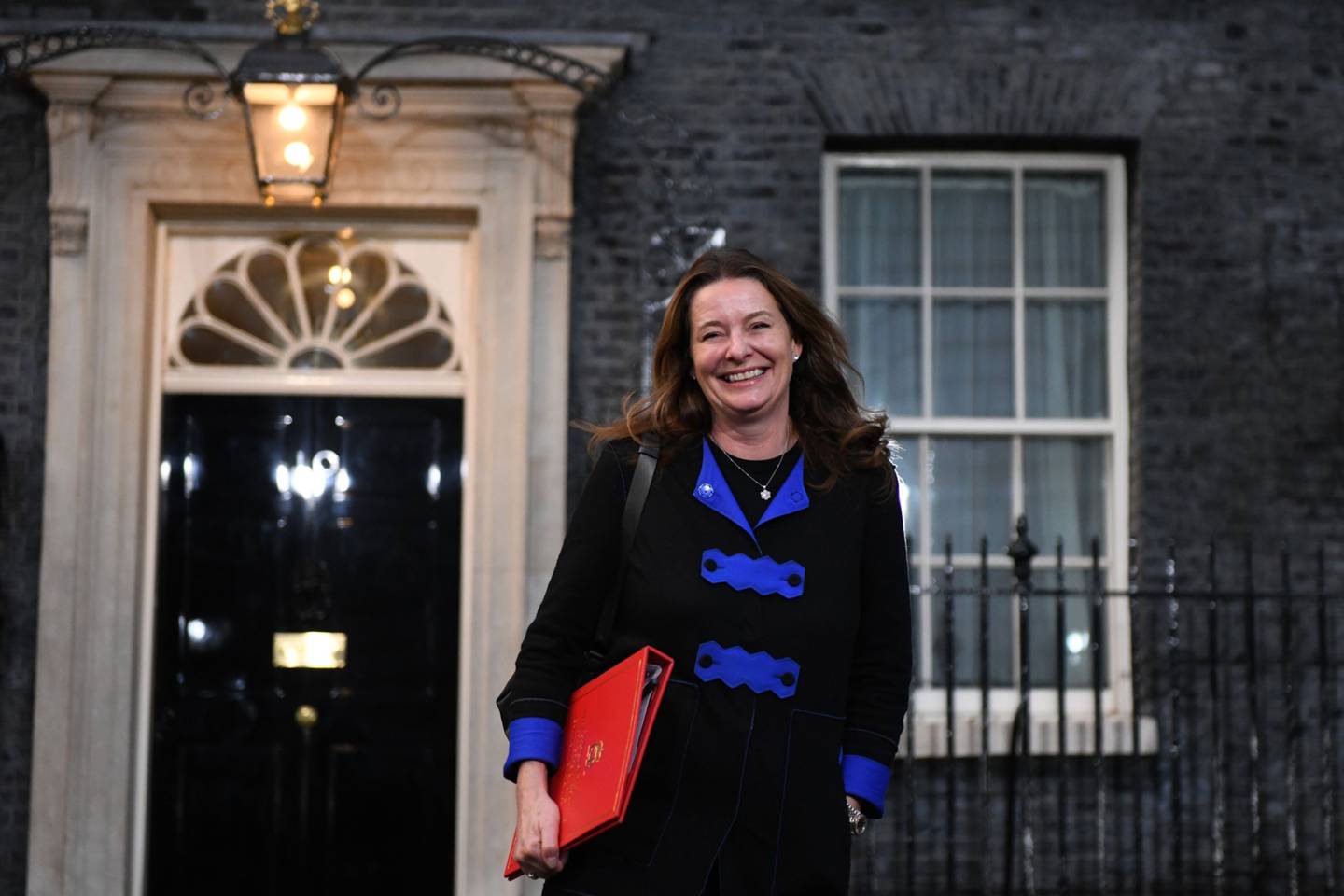 Gillian Keegan leaves 10 Downing Street after being appointed UK education secretary, its fifth in 12 months. Bloomberg