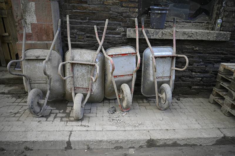 Wheelbarrows are another argument for wheels. AFP