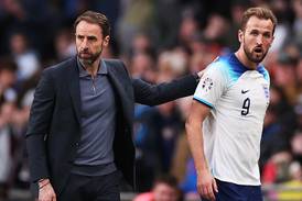 England manager Gareth Southgate praised Harry Kane for his 'all-round performances' in the Euro 2024 qualifers against Italy and Ukraine. Getty