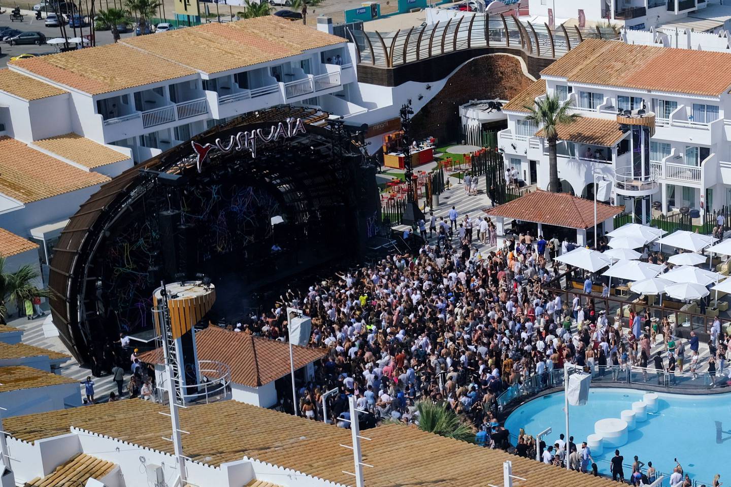Tourists dance inside a disco in Ibiza, Spain. Reuters
