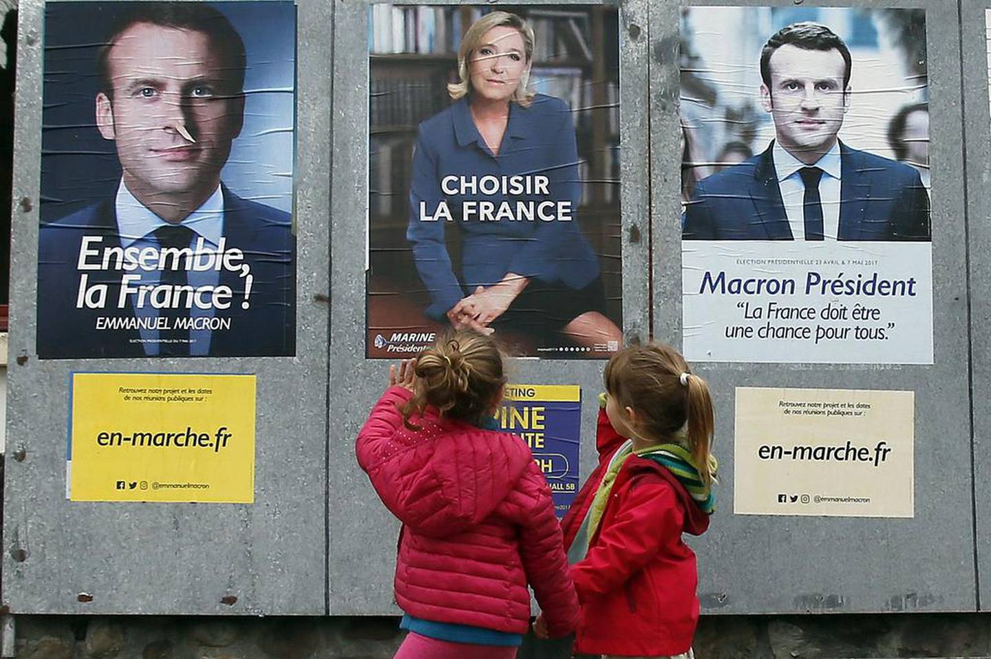 Emmanuel Macron and Marine Le Pen were the top two candidates in 2017 and could face a rematch. AP