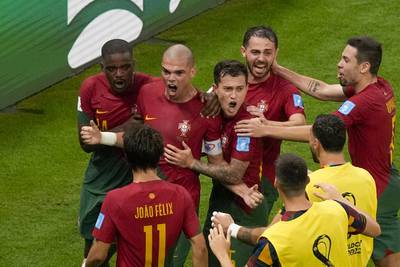 Pepe celebrates scoring his side's second goal. AP