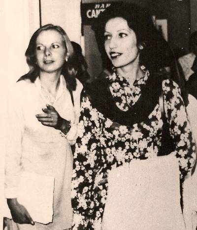 Victoria Schofield, left and Benazir Bhutto, shortly after Schofield had arrived in Pakistan in 1978 and after Bhutto had been released from house-arrest. Victoria Schofield