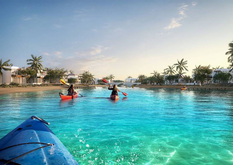 A water channel will provide a relaxing surrounding for residents. Courtesy Jubail Island Investment Company