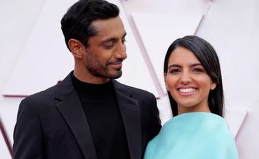 Riz Ahmed and his wife, Fatima Farheen Mirza, arrive for the 93rd Academy Awards at Union Station in Los Angeles, California. EPA