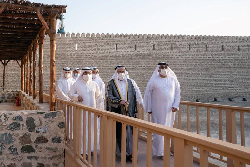 The Ruler of Sharjah, Sheikh Dr Sultan bin Muhammad Al Qasimi, opened Khor Kalba Fort and also viewed plans for a new museum. It is believed the fort was built about 1745. Wam