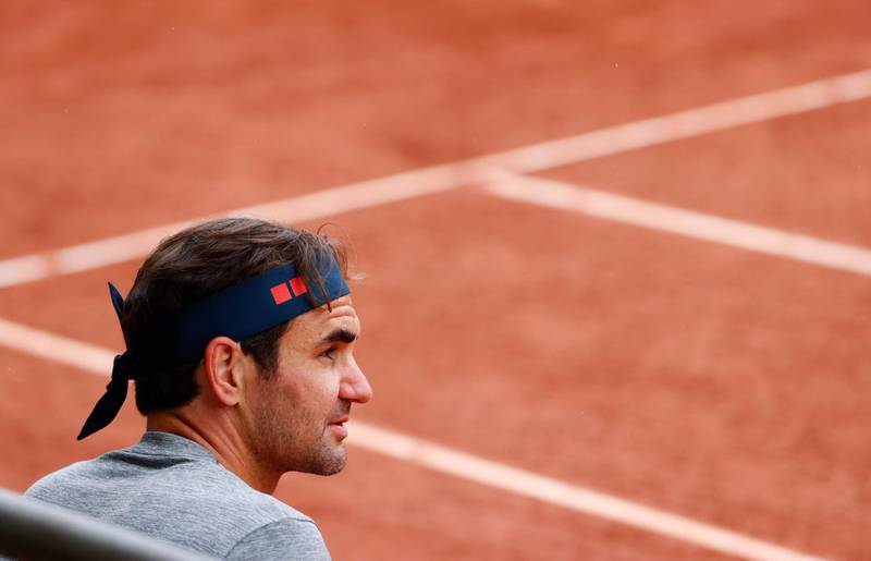 Roger Federer during training. Reuters