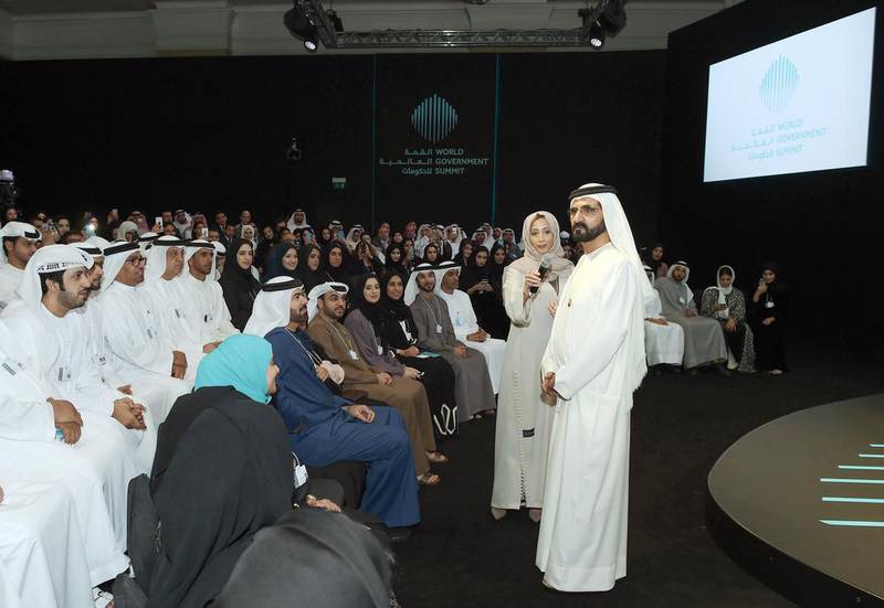 Sheikh Mohammed bin Rashid, Vice President and Ruler of Dubai, at the World Government Summit on Wednesday. Wam