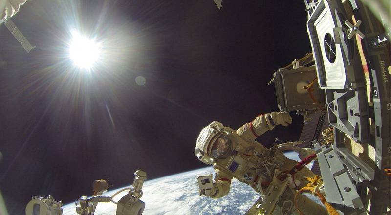 Roscosmos cosmonaut Sergey Prokopyev conducted a spacewalk ISS on November 17. Roscosmos/Handout via Reuters 