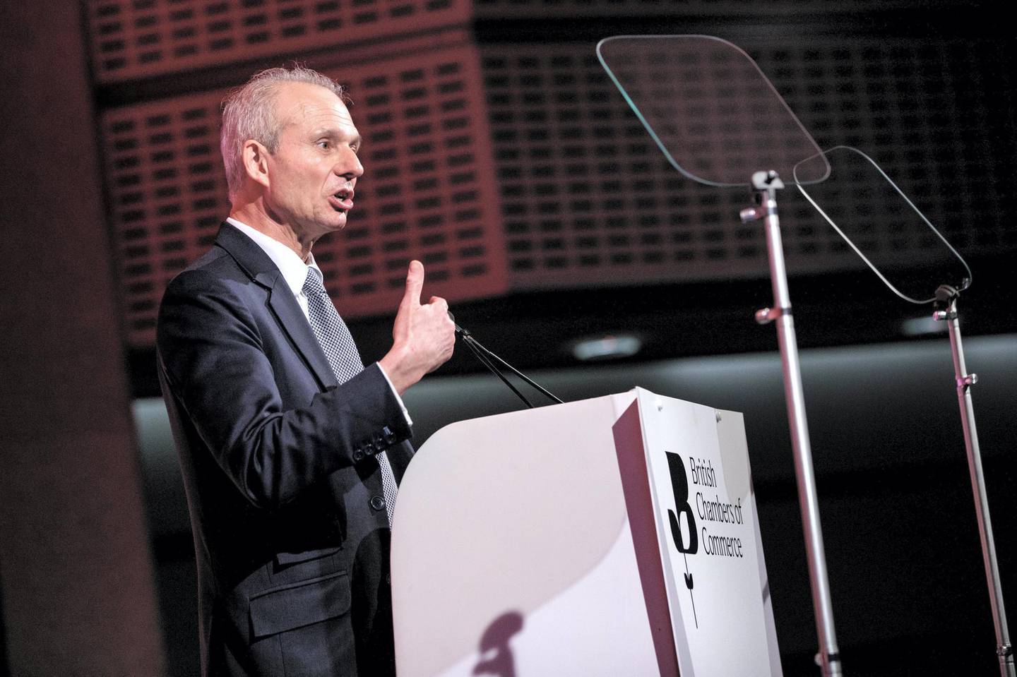 LONDON, ENGLAND - MARCH 28: Duchy of Lancaster and Minister for the Cabinet Office David Lidington speaks at the annual British Chambers of Commerce conference on March 28, 2019 in London, England. (Photo by Jack Taylor/Getty Images)