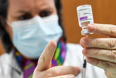 A medical staff member prepares the AstraZeneca-Oxford Covid-19 vaccine. AFP