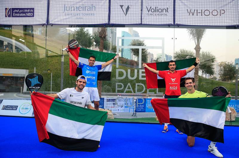 Top left to right: Fernando Poggi and Pablo Lima. Bottom left to right: Javier Garrido Gomez  and Gonzalo Rubio Perez.  Photo: Dubai Padel Cup