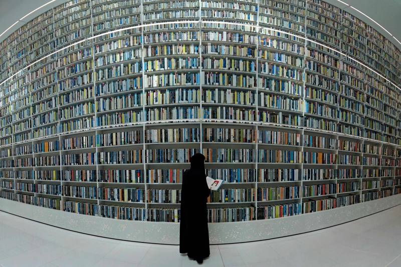 The design at the Mohammed Bin Rashid Library in Dubai incorporates technology and AI to make it as accessible as possible. AFP