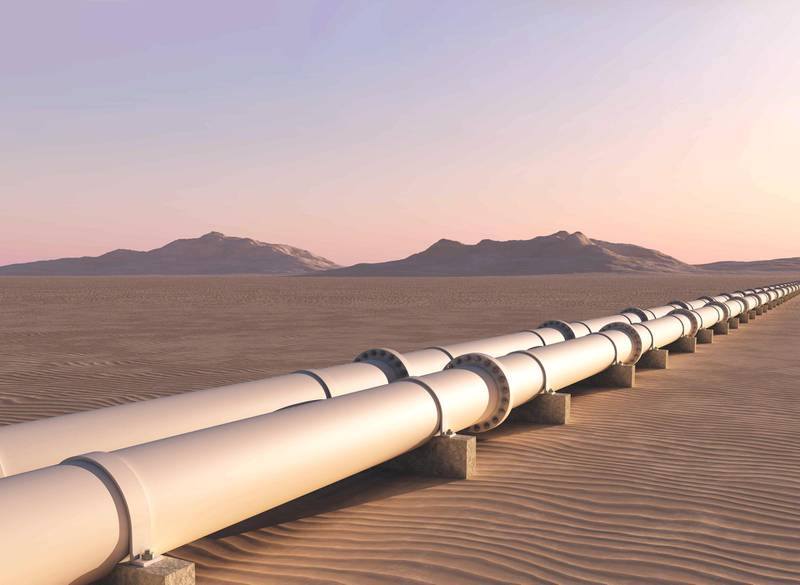Pipelines in the desert.