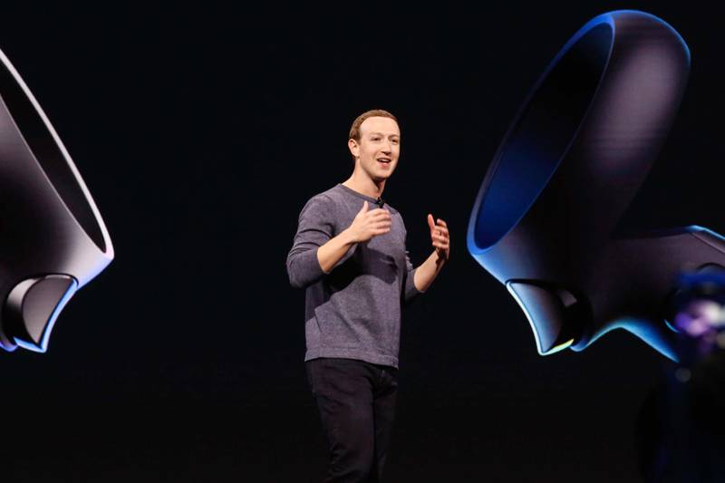 Facebook CEO Mark Zuckerberg introduces the new Oculus Quest as he delivers the opening keynote at the Facebook F8 Conference at McEnery Convention Center in San Jose, California on April 30, 2019. Got a crush on another Facebook user? The social network will help you connect, as part of a revamp unveiled Tuesday that aims to foster real-world relationships and make the platform a more intimate place for small groups of friends. / AFP / Amy Osborne
