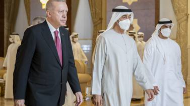 An image that illustrates this article Turkey's Erdogan meets UAE President Sheikh Mohamed in Abu Dhabi