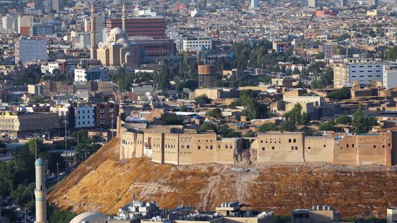 Erbil's historic citadel, in the centre of Erbil, capital of the semi-autonomous Kurdish Region of Iraq.
