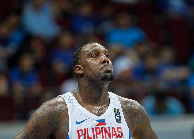 Andray Blatche of the Philippines reacts during the 2016 Fiba Olympic Qualifying tournament match between the Philippines and New Zealand at the SM Mall of Asia Arena in Pasay City, south of Manila, Philippines, 06 July 2016. Mark R Cristino / EPA