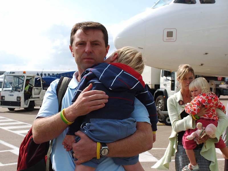 Kate and Gerry McCann arrive back in the UK from Faro in September 2007. The McCanns had been made formal suspects in the disappearance of their daughter Madeleine.