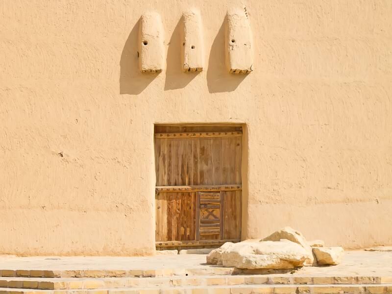 The main entrance to the Al Masmak fort was a large gate, within which was a smaller postern gate almost a metre off the ground known as the Al Khokha. This small entrance was easily defensible as it required the person entering to hop over the waist-high ledge. Getty Images