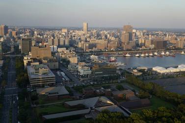 A view of the port in Chiba, Japan. The pandemic has wiped out the benefits brought about by Prime Minister Shinzo Abe's stimulus policies introduced in late 2012. Bloomberg  