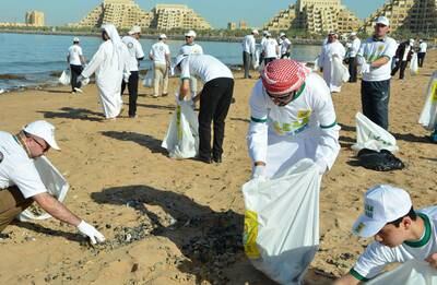 Two tonnes of waste were collected by hundreds of volunteers for the 14th Clean Up UAE by the Emirates Environmental Group. The National