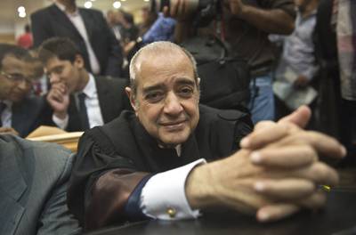 Egyptian Lawyer Farid El Deeb headed of the defence team of ousted Egyptian president Hosni Mubarak and his two sons Alaa and Gamal, in 2013. AFP