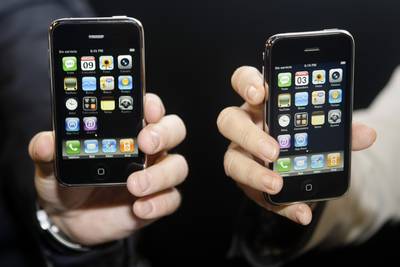 The iPhone 3G was launched in 2008 with a faster 3G connection. It also added location services. Reuters