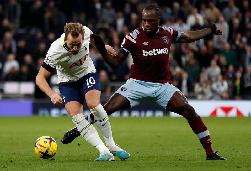 Michail Antonio 4: No threat in front of goal for Hammers and got little change out of Spurs’ defence. Booked for challenge on Kane despite winning ball but then could have been shown a correct second yellow for late kick on Hojbjerg. AFP