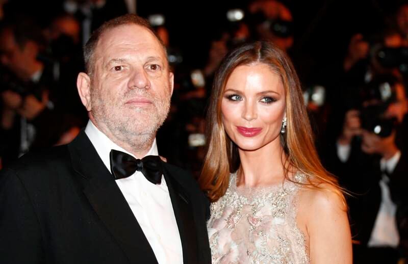 epa06248487 (FILE) - US producer Harvey Weinstein (L) and his wife Georgina Chapman (R) arrive for the screening of 'Hands of Stone' during the 69th annual Cannes Film Festival, in Cannes, France, 16 May 2016. Hollywood producer Harvey Weinstein is facing accusations of decades of sexual harassment, 06 October 2017.  EPA/IAN LANGSDON