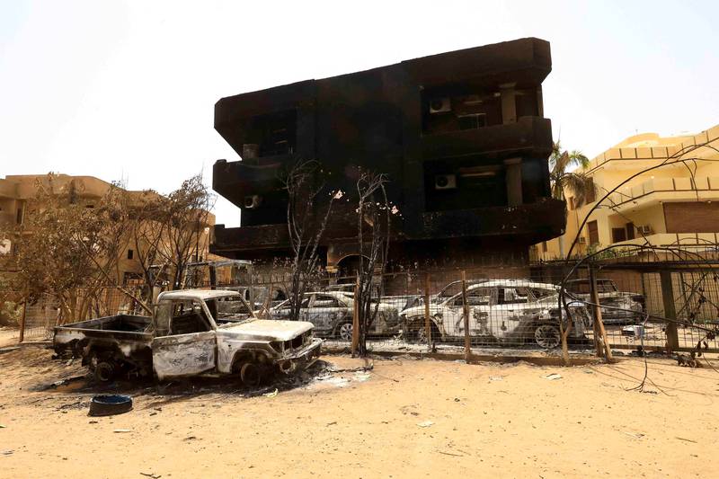 Damage at Khartoum's central market during clashes between the Sudanese army and the RSF in April. Reuters