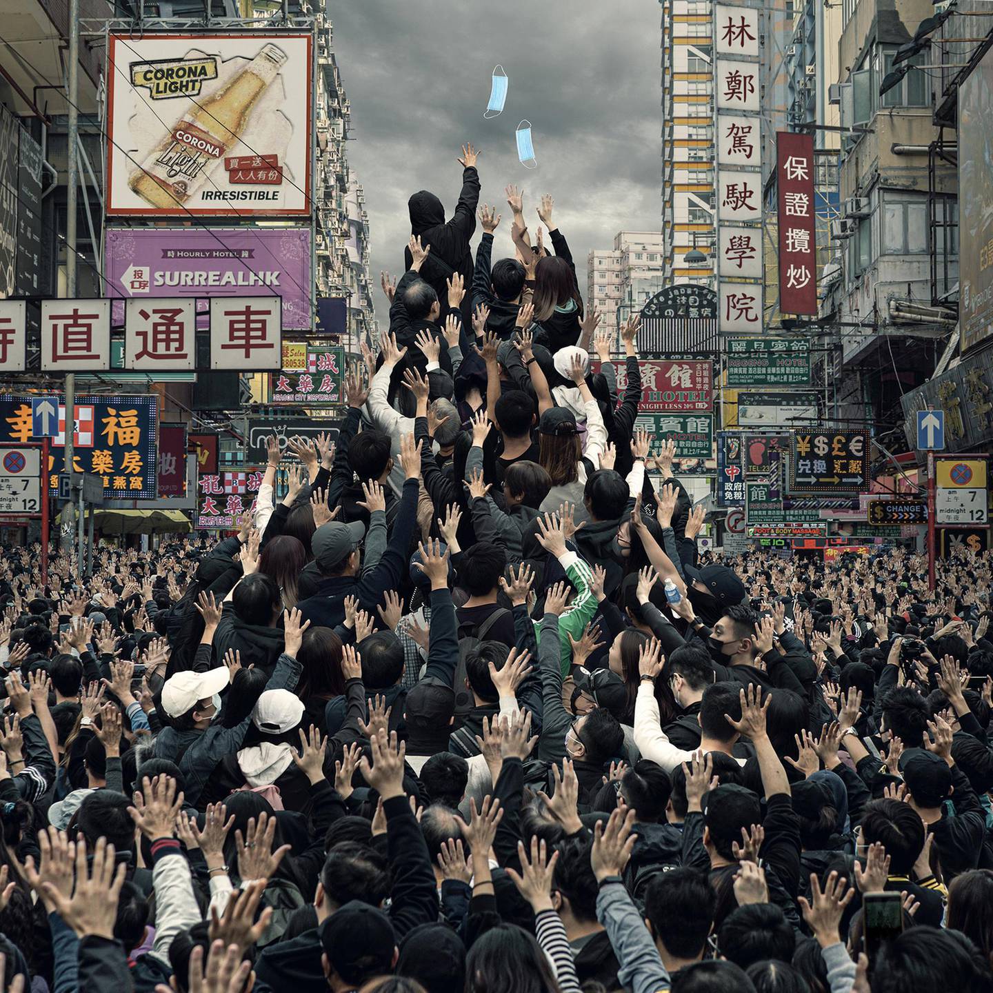 Artist Tommy Fung uses surreal elements in his digital works to comment on the Covid-19 outbreak in Hong Kong. Courtesy Tommy Fung / @surrealhk 