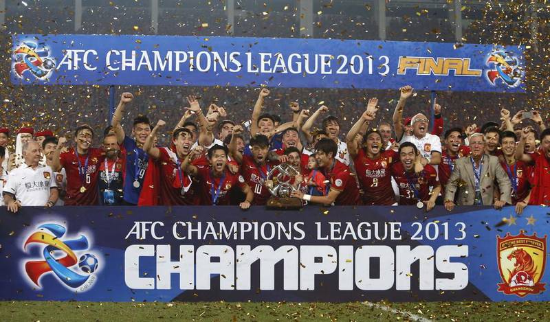 Guangzhou Evergrande of China celebrate after their 2013 Asian Champions League victory. Bobby Yip / Reuters