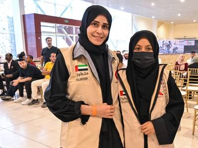 Volunteers at Abu Dhabi Cruise Terminal at Zayed Port on Sunday