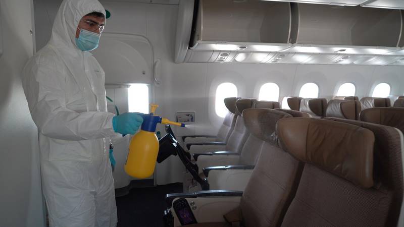 Etihad has stepped up cleaning procedures but wants travellers to take responsibiity for being self aware when flying. Courtesy Etihad 