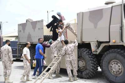 Civilians were evacuated and given medical aid where required. Photo: MOD UAE