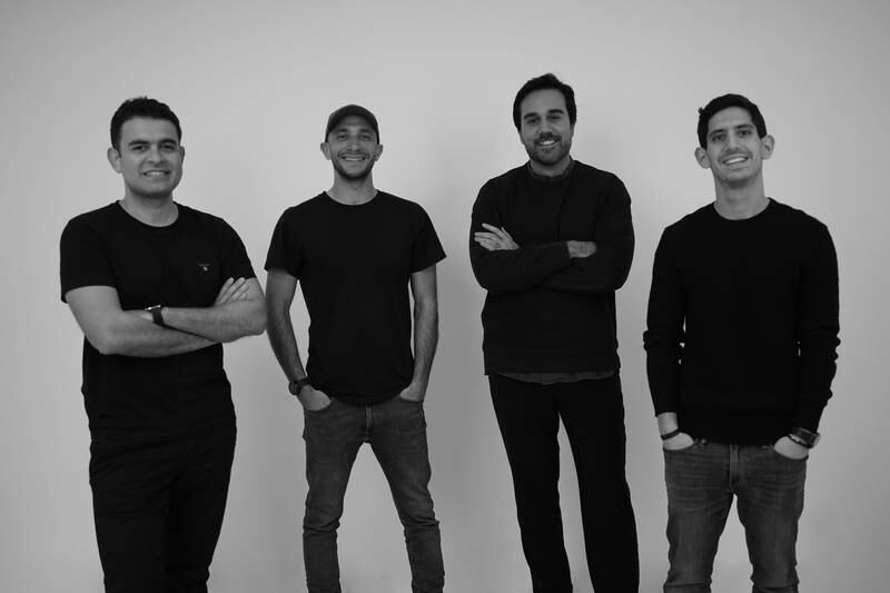 From left, Amr Gamal, Ahmad Coucha, Khaled Nassef and Sherif Bichara, founding team members of Egyptian start-up FlapKap. Photo: FlapKap